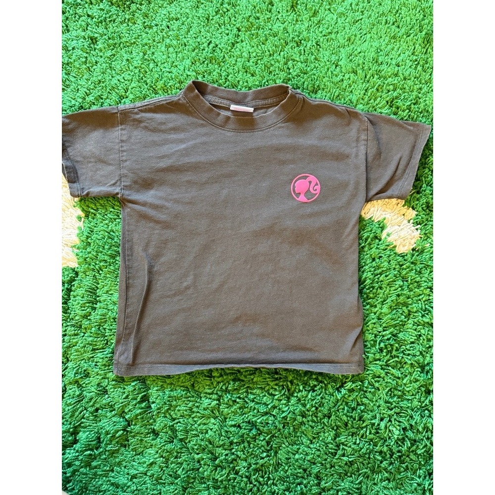 Cotton On Barbie T-Shirt Kids Size 8 Gray Excellent LA Dreamhouse Graphic Tee